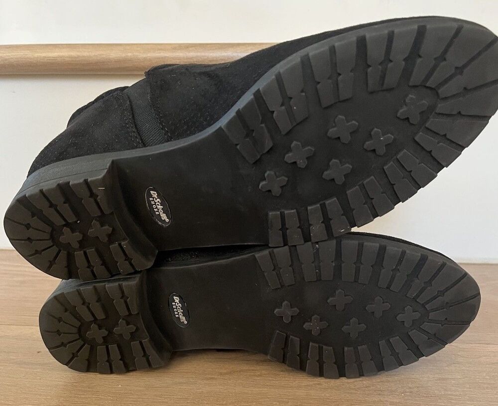 Dr. Scholl’s Ruler Black Microfiber Slip-On Ankle Bootie Loafer Shoes Womens 8M - Picture 6 of 10